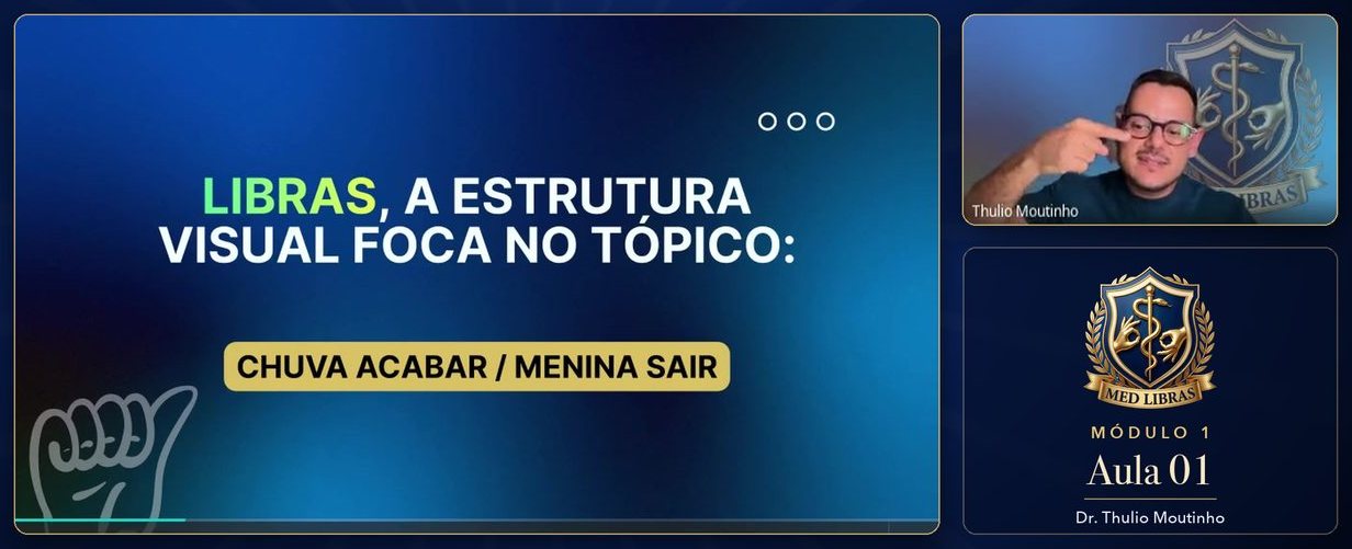 Aula 01 — slide: Libras, a estrutura visual foca no tópico